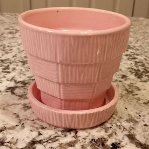1953 McCoy Light Pink Pot and Saucer